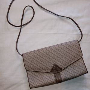 🎊HP!🎊VTG Liz Claiborne | Grey/Taupe Genuine Leather Envelope Shoulder Purse